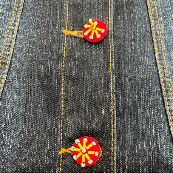 DG2 Diane Gilman Denim Jacket Sz XS Beaded Southwestern Faux Turquoise - Picture 5 of 10